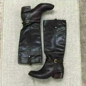 Ivanka Trump Brown Knee High Boots w. Gold Detail